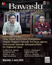 Tegakkan Disiplin Pegawai, Bawaslu Sulut Gelar Rakor Bersama Bawaslu Kabupaten/Kota