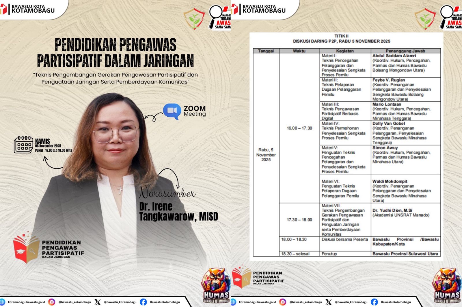 Narasumber dan Rundown Pelaksanaan P2P