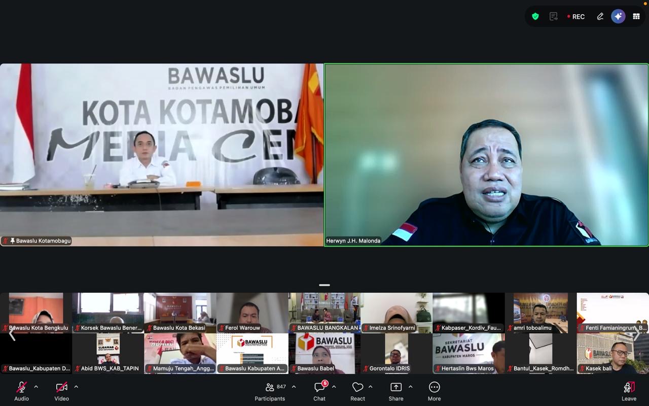 Meeting zoom Rakor Bawaslu RI