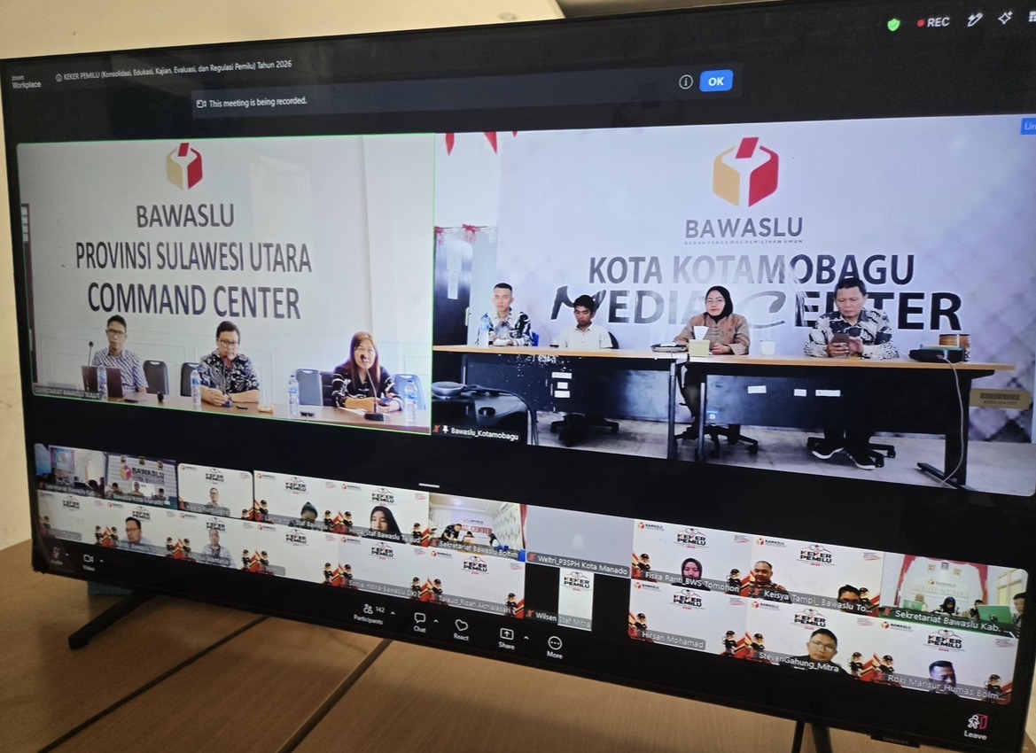 Cegah Polarisasi dan Hoaks di Pusat Urban, Bawaslu Kotamobagu Ikuti Kick Off "Keker Pemilu" Bawaslu Sulut